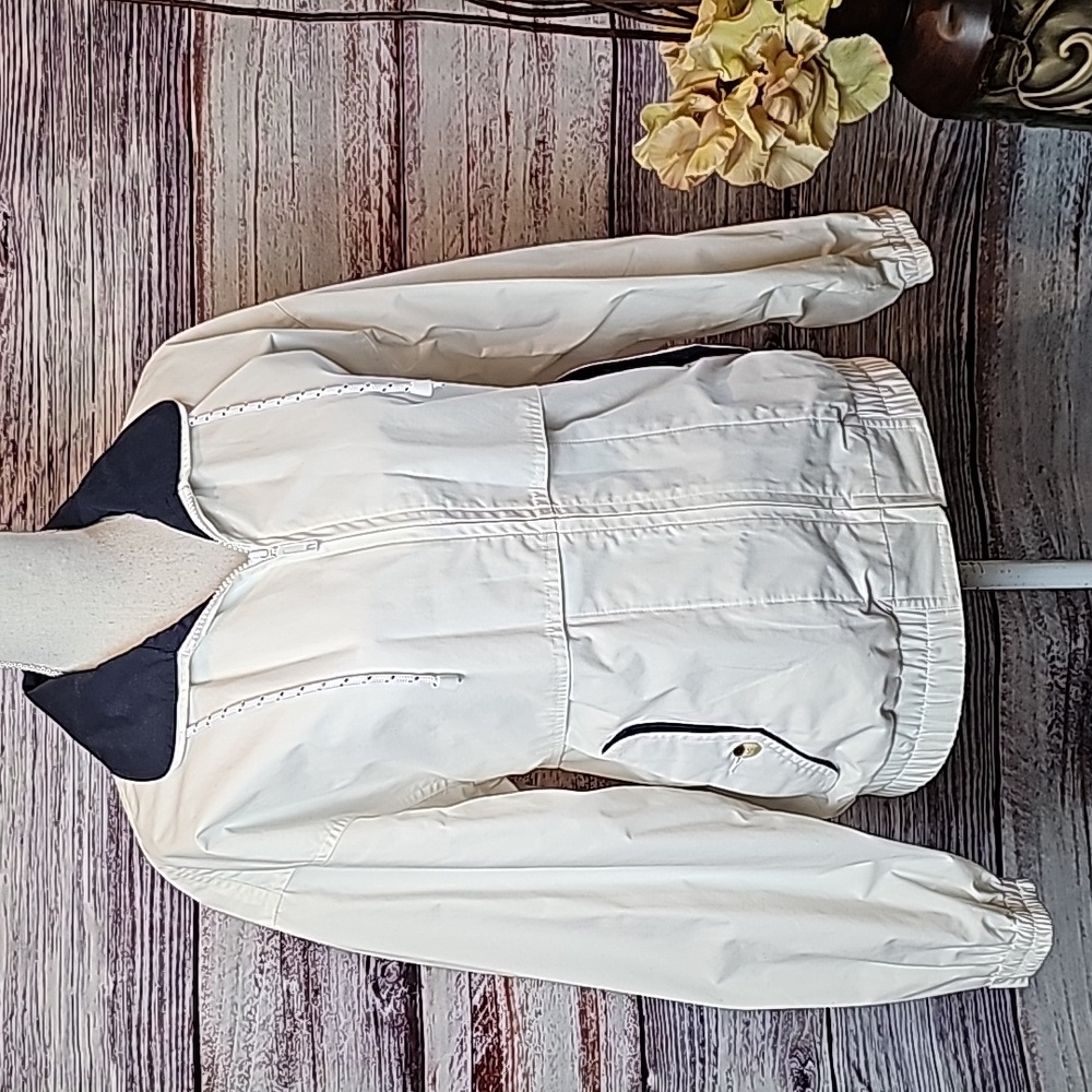 PORT AUTHORITY ON TOUR WHITE PUFFY LINED ZIP UP LONG SLEEVE JACKET/COAT